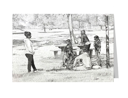 Produit dérivé - Carte "Sur l'herbe au parc"